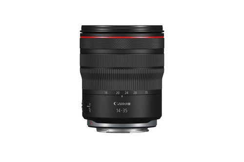 Canon RF 14-35mm F4L IS USM Ultraweitwinkel-Zoom Objektiv, schwarz, zylindrisch. Ideal für weite Perspektiven und flexible Brennweiten.