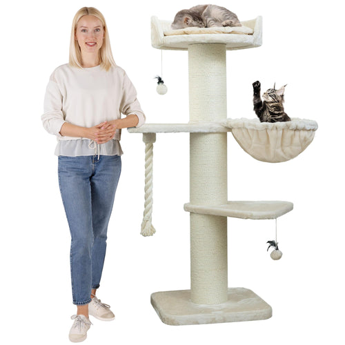 HAPPYPET Cooper Kratzbaum stabil - grosse Katzen 150cm Creme