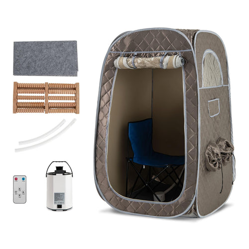 HOMASIS Tragbare Dampfsauna Saunazelt Set für Zuhause - Grau