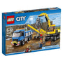 LEGO 60075 City Bagger & Transportwagen Baustellen-Set. Enthält Bagger, LKW und Figuren für authentische Baustellen-Rollenspiele.