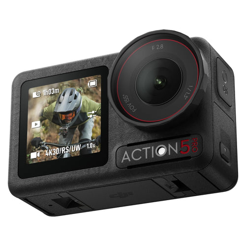 DJI Osmo Action 5 Pro 4K Action Cam – Standard Combo. Kompakte schwarze Actionkamera. Nimmt 4K-Videos für Sport & Outdoor auf.