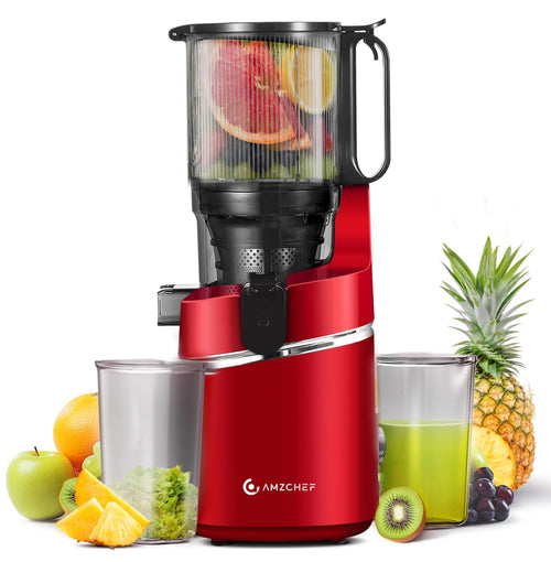 AMZCHEF Automatischer All-In-One Slow Juicer 250W 145mm – Tiefrot