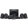 Logitech Z906 5.1 Surround Sound System. Schwarze 5.1-Anlage mit Satelliten, Subwoofer und Konsole für Heimkino-Raumklang.