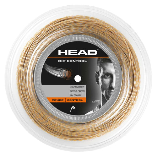 HEAD RIP Control Tennissaite Rolle - Natural, 1.30 mm (16). Monofile Polyester-Saite zum Besaiten von Schlägern für verbesserte Ballkontrolle.