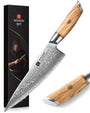 XINZUO 21.2cm Damast Kochmesser Gyuto - Lan Series: Ein 21,2cm Gyuto mit Damastklinge zum präzisen Schneiden von Lebensmitteln.