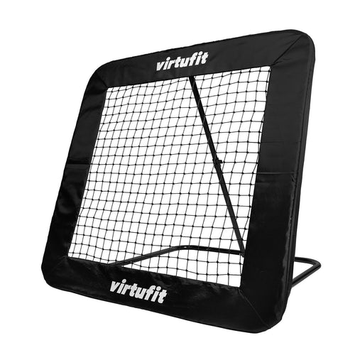 Virtufit verstellbarer Fussball-Rebounder Pro Kickback - 124x124 cm: Schwarzer Rebounder mit weißem Netz. Prallt Fußbälle für Schuss-, Pass-, Kopfballübungen.