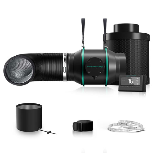 Mars Hydro 100mm Rohrventilator Set mit Filter, Regler, EC Motor