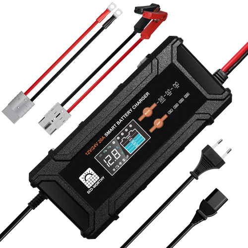 ECO-WORTHY 12V/24V 20A LiFePO4 Batterieladegerät Multi-Current