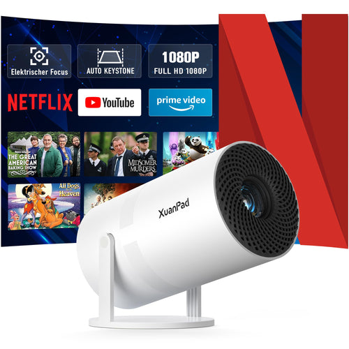 Mini Beamer 1080P Projektor - Netflix-zertifiziert, Autofokus