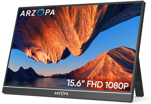 ARZOPA A1 Tragbarer Monitor - 15.6" FHD IPS USB C HDMI für mobile Anzeigenerweiterung.