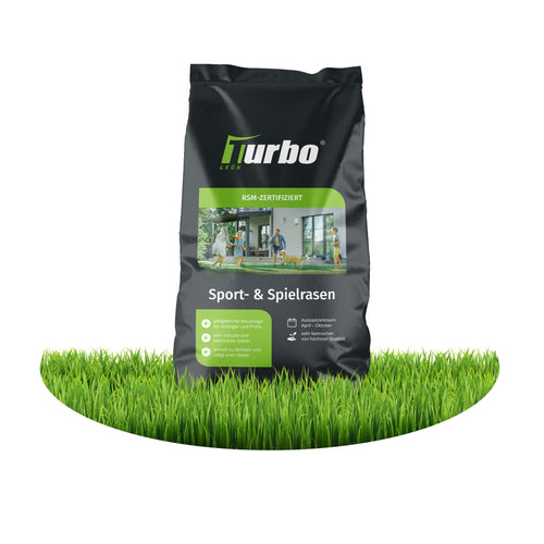 Turbogrün Sport und Spielrasen Rasensamen schnellkeimend 250m²