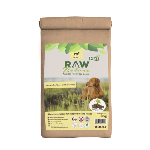 RAW Nature Kaltgepresstes Hundefutter Adult Huhn 12kg
