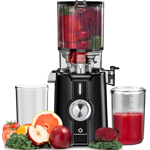 LINKChef Slow Juicer Kaltentsafter 115mm Öffnung - Schwarz 200W