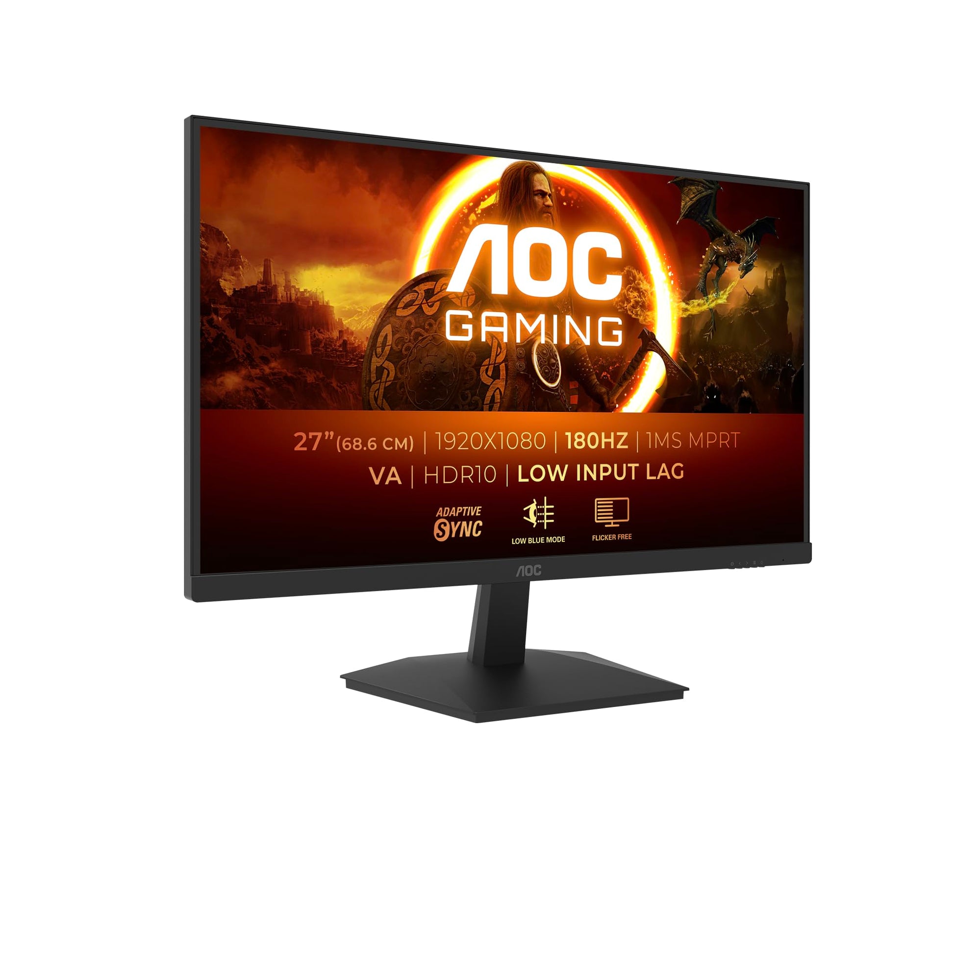 AOC Gaming 27G15N 27" FHD 180Hz Gaming Monitor - Schwarz. Zeigt FHD-Spielgrafiken flüssig an.