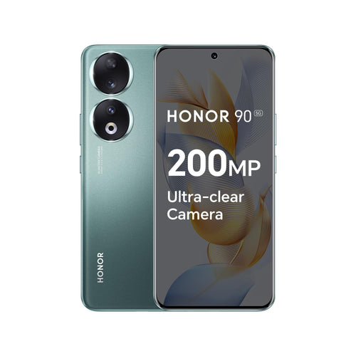 Honor 90 5G Smartphone - 256GB Dual-SIM Emerald Green. Smaraggrünes 5G-Smartphone mit Dual-SIM-Funktion.