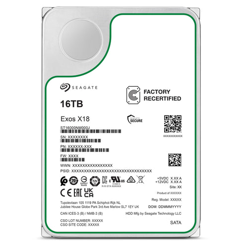 Seagate Exos X18 Enterprise 16TB HDD – Generalüberholt