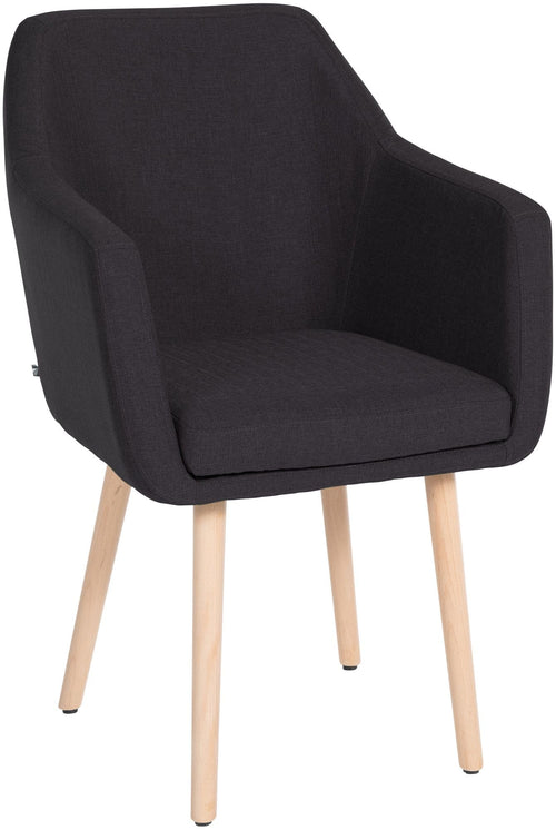 CLP Esszimmerstuhl Utrecht Stoff Polsterstuhl schwarz/natur. Schwarzer Polsterstuhl mit Naturfüßen für den Essbereich.