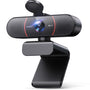 EMEET C960 4K UHD Webcam. Schwarzes, rechteckiges Gehäuse mit Klemmhalterung für gestochen scharfe 4K-Videokonferenzen und Streaming.