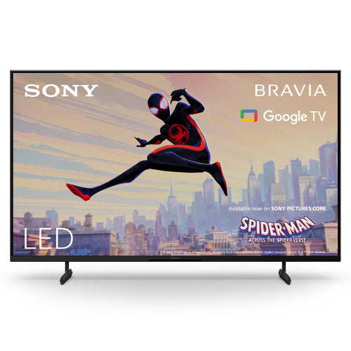 Sony BRAVIA KD-50X80L 50 Zoll 4K HDR LED Smart TV. Rechteckiger, schwarzer LED-Bildschirm. Zeigt 4K HDR Smart TV-Inhalte.