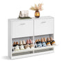VASAGLE LBC035W01 Schuhschrank 4 Klappen, Schneeweiss