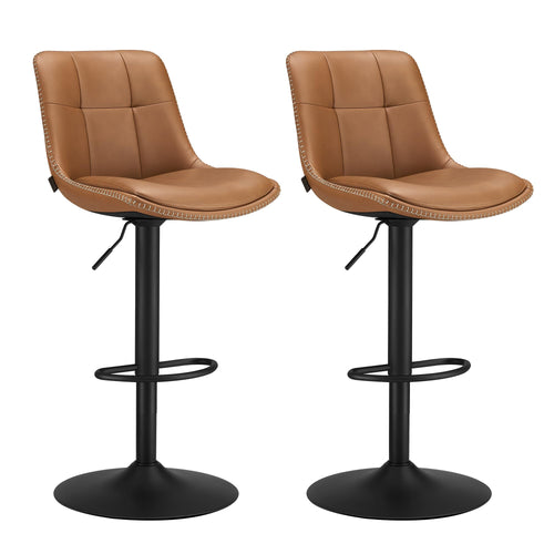 VASAGLE Barhocker 2er Set höhenverstellbar - karamellbraun LJB095K01