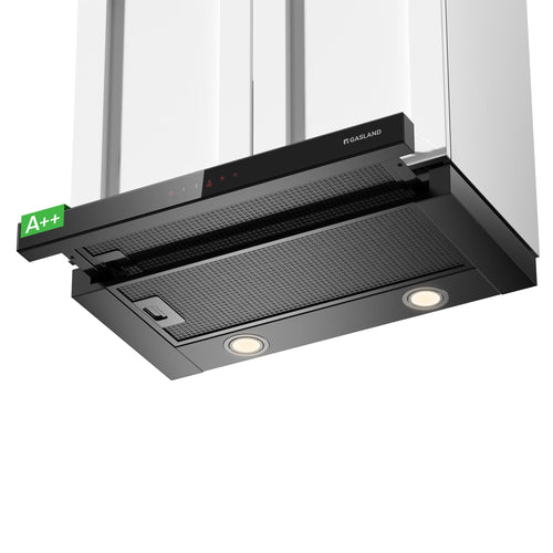 GASLAND BR60BS A++ Flachschirmhaube - umluft 60cm schwarz. Schwarze 60cm Flachschirmhaube. Saugt Küchendünste im Umluftbetrieb ab.