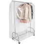 ONVAYA Schwerlast Kleiderständer mit Abdeckung - Silbergrau