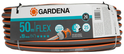 Gardena Comfort FLEX Gartenschlauch - 19mm (3/4 Zoll), 50m. Grün-oranger Rundschlauch zum Wassertransport und zur Gartenbewässerung.