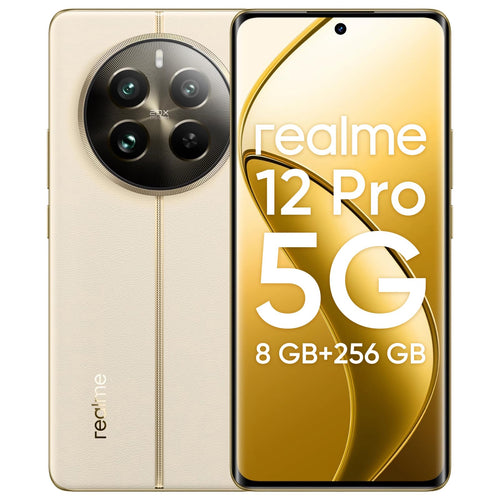 realme 12 Pro 5G Smartphone 8/256GB - Beige, Sony Portrait-Kamera: Beiges Telefon für mobile Kommunikation u. Fotos.