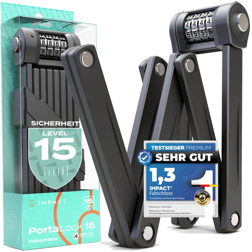 Impact PortaLock 15 Faltschloss Fahrrad Zahlenschloss 110cm