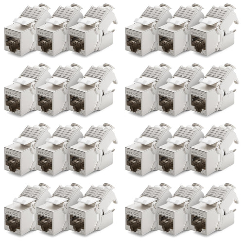 deleyCON CAT 7 Keystone Jack – 24er Set RJ45 STP LSA