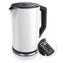 Arendo ELEGANT Wasserkocher - Edelstahl 1.5L Temperatur Weiss. Zylindrischer 1.5L Edelstahl-Wasserkocher in Weiß. Erhitzt Wasser präzise für Heißgetränke.