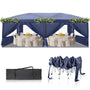 Bonnlo Faltpavillon 3x6m Gartenzelt – Blau mit 4 Seitenwänden. Mobiler Wetterschutz für Gartenfeste und Veranstaltungen.