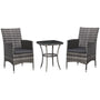 Outsunny Polyrattan Lounge Set – 2 Personen Dunkelgrau. Dunkelgraues Polyrattan-Set für 2 Personen, ideal für Entspannung im Außenbereich.