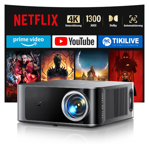 Toptro 1200 ANSI Smart Beamer 4K - Netflix Dolby Audio