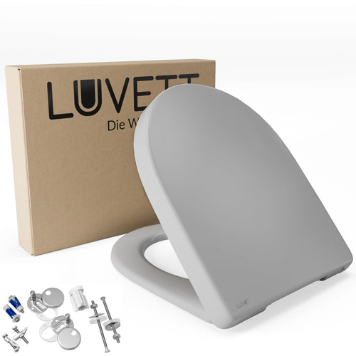 LUVETT® Toilettendeckel D-Form mit Absenkautomatik - Manhattan Grau