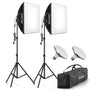 RALENO 2x 50W LED Softbox Fotostudio Set - 50x50 cm