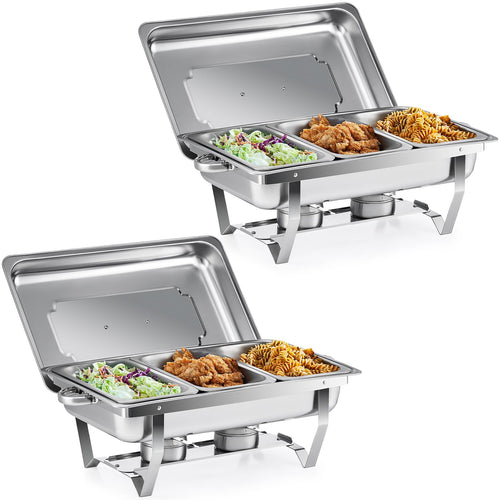 Wilprep Chafing Dish Warmhaltebehälter – 2er Set, 9L, 3x1/3 GN