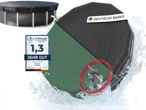 Planenfux Poolabdeckung rund 550 cm - 2-in-1 Solar & Winterplane