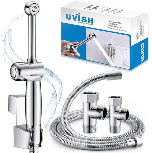 Uvish Bidet Handbrause Aufsatz mit Druckregelung - Chrom