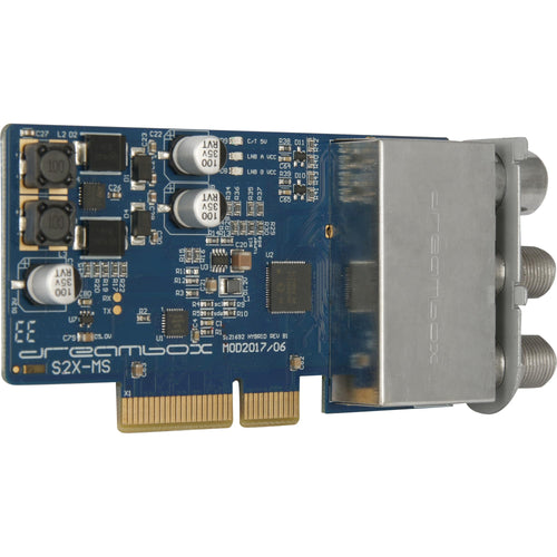 Dreambox Triple Tuner - 2x DVB-S2 / 1x DVB-C/T2 MultiStream. Rechteckiges Modul zum Empfang von TV-Signalen.