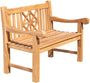 CLP Teak-Gartenbank Florida I – Vollholz Sitzbank 120 cm Teak. Rechteckige Bank aus naturfarbenem Teakholz zum Sitzen im Außenbereich.