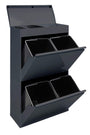 ARREGUI Top CR624-B Mülltrennsystem. Anthrazit, rechteckig, mit 4x17L Behältern zur Abfalltrennung in Haushalt/Gewerbe.