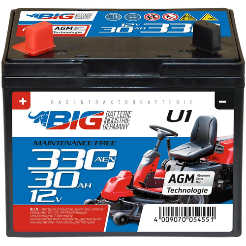 BIG U1 Garden Power Rasentraktor Batterie - 12V 30Ah
