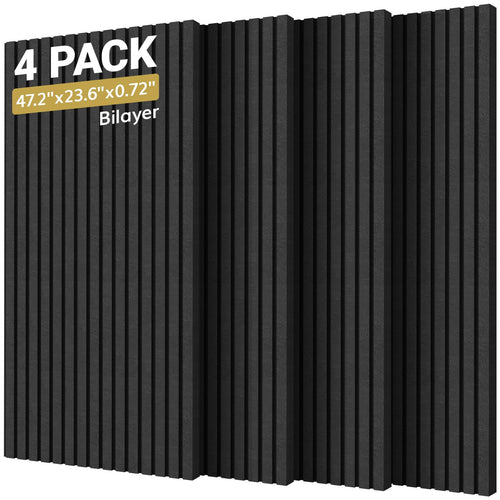 TONOR Akustikpaneele Schallschutz – Schwarz 4er Pack 120x60cm