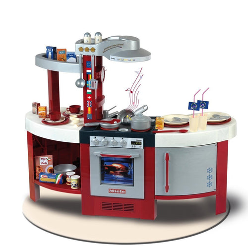Theo Klein 9155 Miele Gourmet International Spielküche. Weiße, kompakte Spielküche zum Simulieren von Kochen und Speisenzubereitung für Kinder.