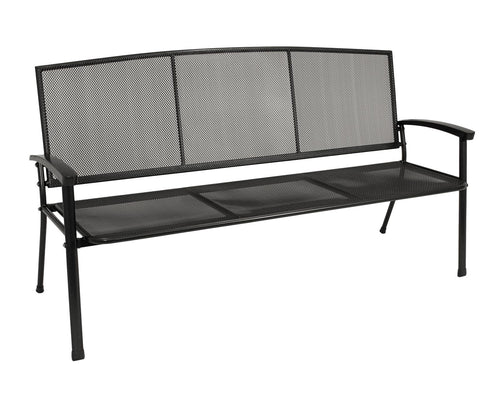 DEGAMO Gartenbank Rivo 3-sitzer XL - Stahl Eisengrau. Dreisitzige Bank aus eisengrauem Stahl für 3 Nutzer im Garten.