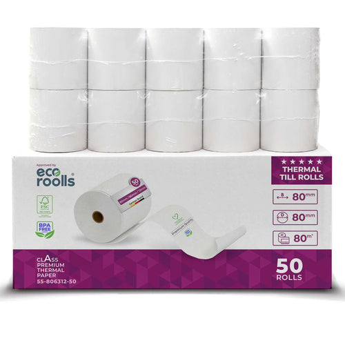 Thermorollen Kassenrollen für Bondrucker 80x80x12mm - BPA Frei