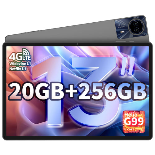 TECLAST T65 MAX 13 Zoll Gaming Tablet - Android 20/256 GB. Schwarzes Tablet zum mobilen Android-Gaming.