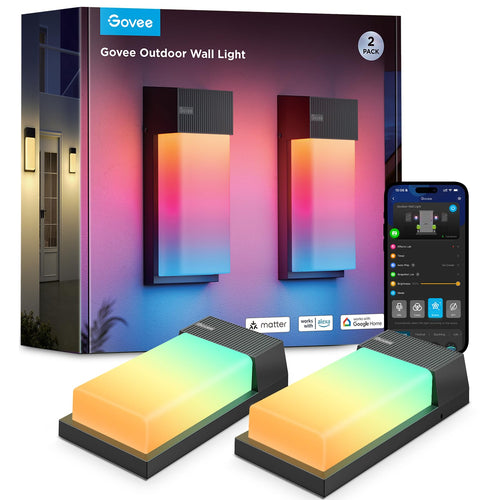 Govee RGBIC Smart LED Aussen Wandleuchte – 2er-Set